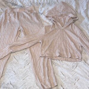 Cozy Ribbed Hoodie and Pants Set